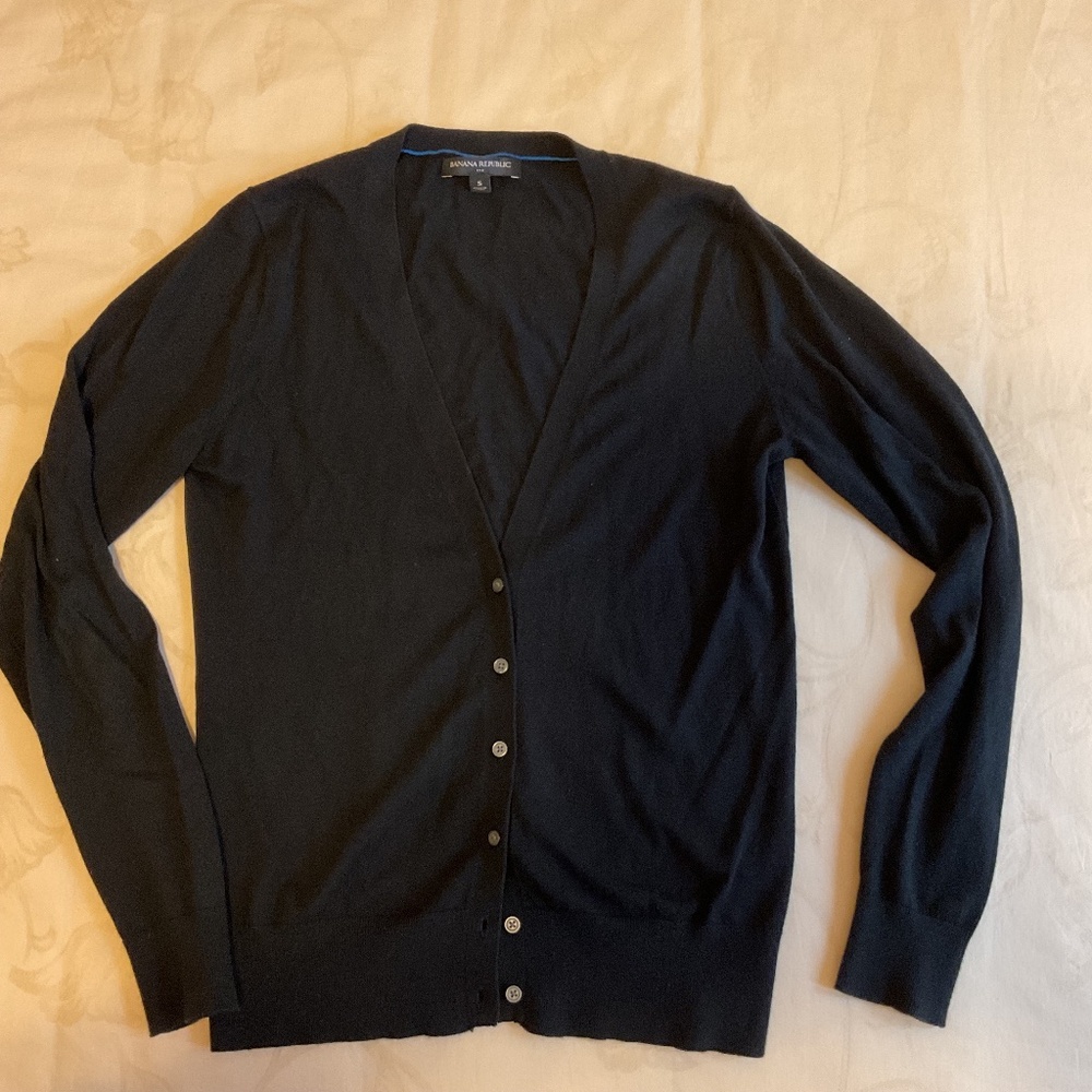 Banana Republic Black Button Up Cardigan, Size S